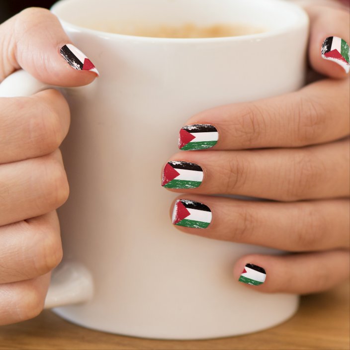 Grunge Palestine Flag Minx Nail Art