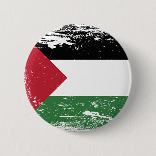 Grunge Palestine Flag Pinback Button