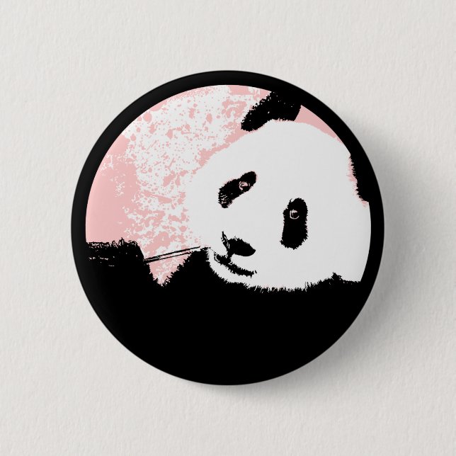 grunge panda. pinback button (Front)