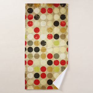 grunge paper background with colored circles patte bath towel