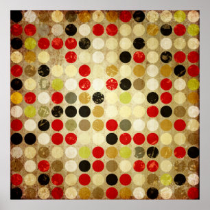 grunge paper background with colored circles patte poster