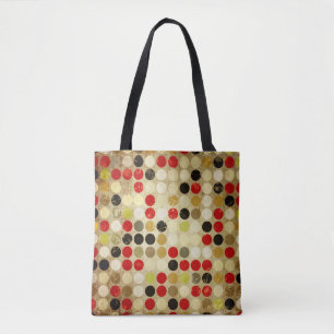 grunge paper background with colored circles patte tote bag