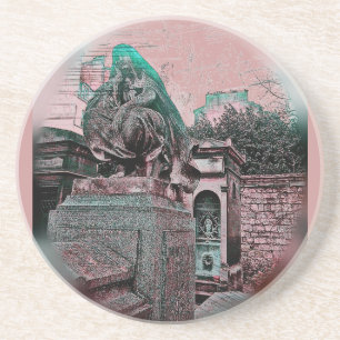 Grunge Paris Grave Drink Coaster