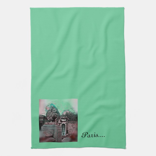 Grunge Paris Grave Towel (Vertical)