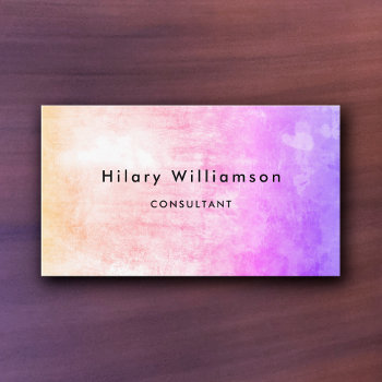 Grunge Pastel Lilac Pink Business Card by TabbyGun at Zazzle