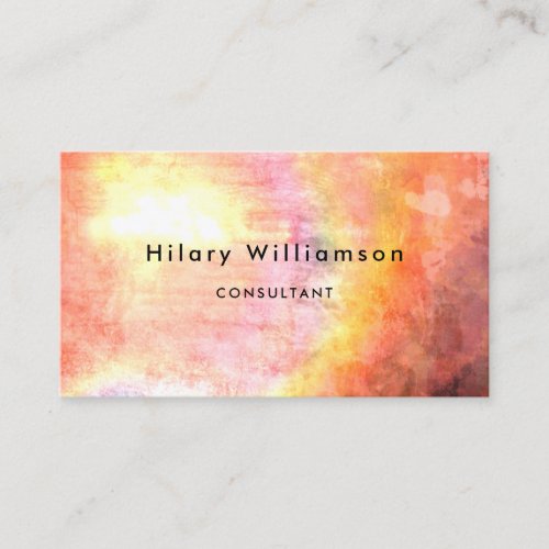 Grunge Pastel Orange Pink Business Card