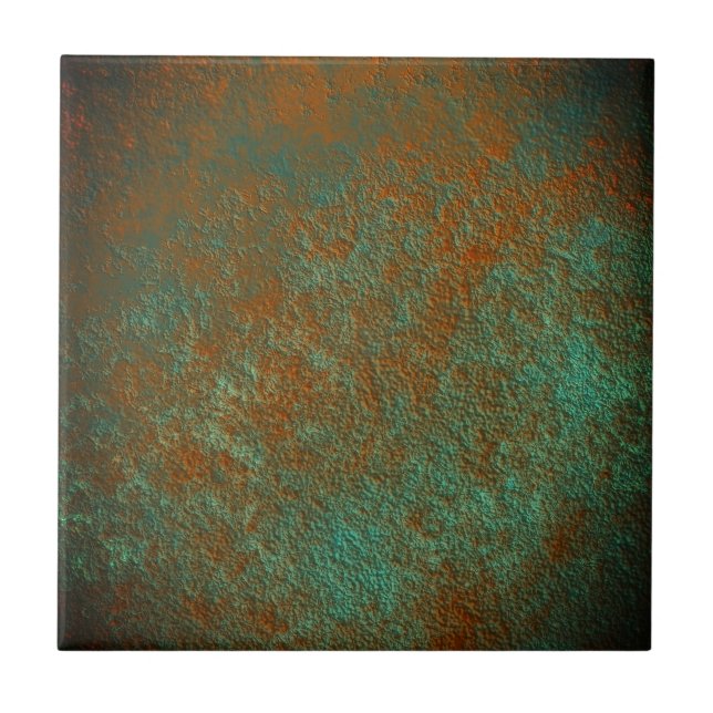 Grunge Patina vintage background Ceramic Tile (Front)