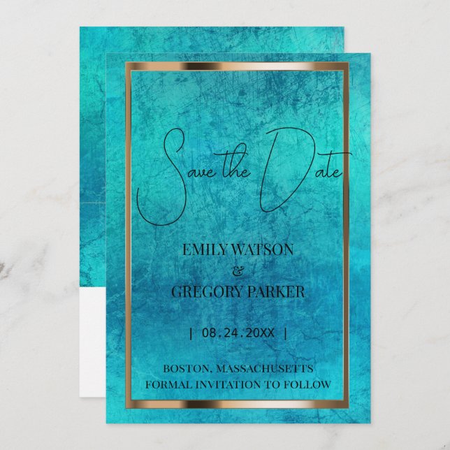 Grunge Patina vintage background Save The Date (Front/Back)