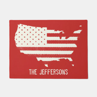 Grunge Patriotic American Flag Doormat