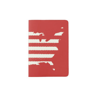 Grunge Patriotic American Flag Passport Holder