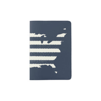Grunge Patriotic American Flag Passport Holder