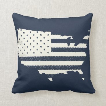 Grunge Patriotic American Flag Throw Pillow Grunge Patriotic American Flag Throw Pillow