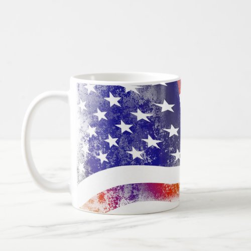 Grunge patriotic flowing American flag Old Glory Coffee Mug