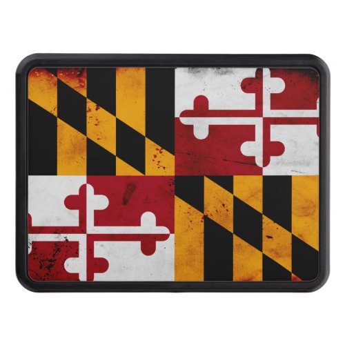 Grunge Patriotic Maryland State Flag Hitch Cover