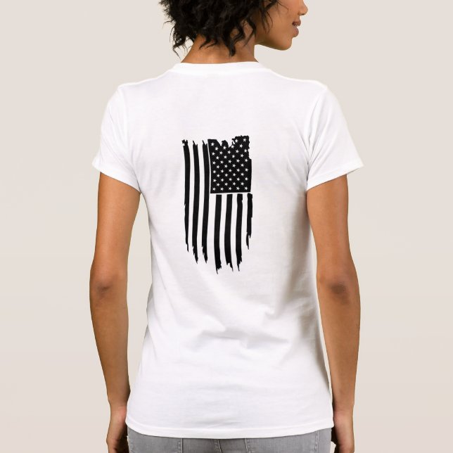 *~* Grunge Patriotic Modern USA  American Flag T-Shirt (Back)