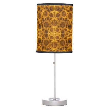 Grunge Pattern Steampunk Gold and Brown Lamp