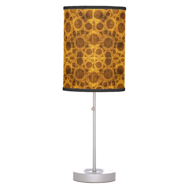 Grunge Pattern Steampunk Gold and Brown Lamp