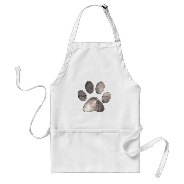 Grunge Paw Print Adult Apron (Front)