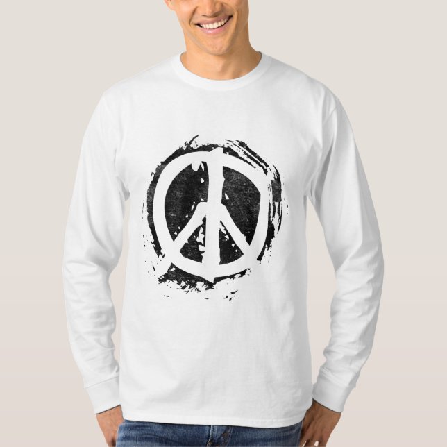 Grunge Peace Symbol T-Shirt (Front)