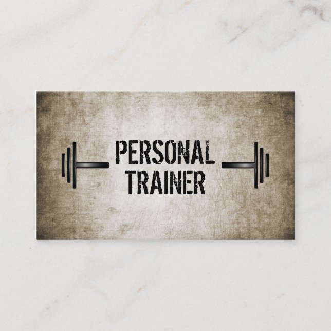 Grunge Personal Trainer Business Card (Front)