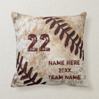 Grunge Personalized Baseball Gifts for Players Throw Pillow