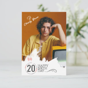 Grunge   Photo Any Age Custom Birthday Card