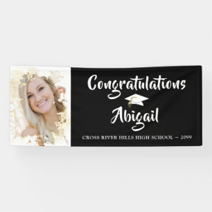 Grunge Photo Frame Brush Script Graduation Banner