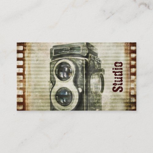 Grunge photographer photography Vintage Camera Business Card