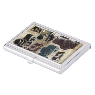 Grunge photographer photography Vintage Camera Business Card Case