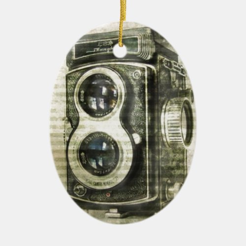 Grunge photographer photography Vintage Camera Ceramic Ornament