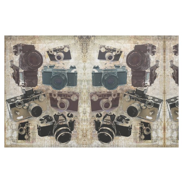 Grunge photographer photography Vintage Camera Fabric (Fat Quarter)