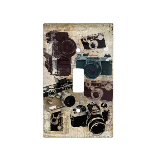 Grunge photographer photography Vintage Camera Light Switch Cover