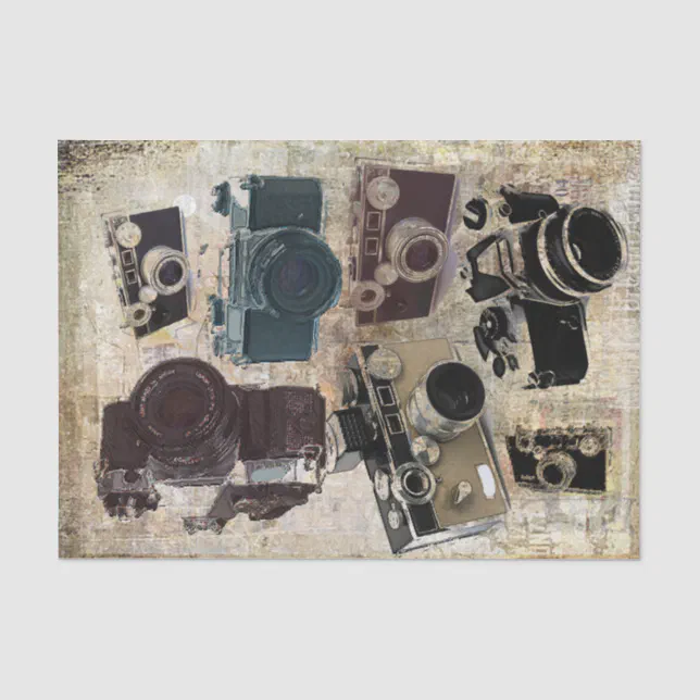 Grunge photographer photography Vintage Camera Tissue Paper | Zazzle