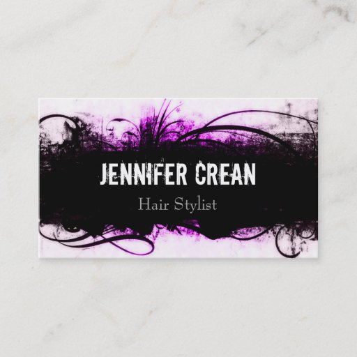 Customizable Grunge Pink and Black Business Card