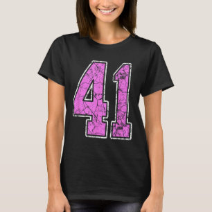 Grunge Pink And Pink Number 41 Jersey Player Unifo T-Shirt