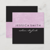 Grunge Pink Black Two Tone Square Business Card (Front/Back)