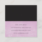 Grunge Pink Black Two Tone Square Business Card (Back)