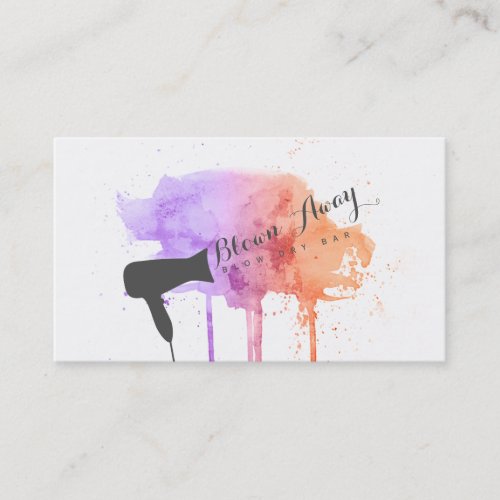 grunge pink chic modern blow dry bar hairstylist business card