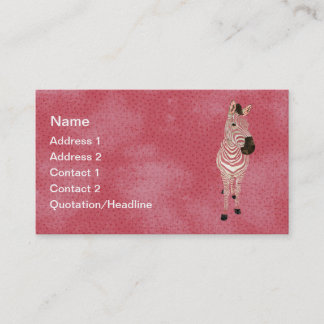 Grunge Pink Zebra Business Card/Tags Card