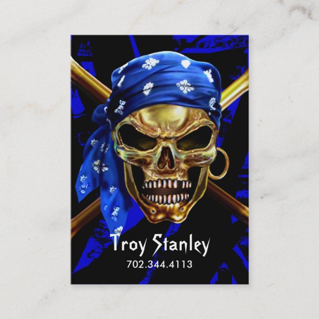 Grunge Pirate Business Card template (Front)