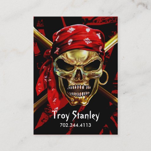 Customizable Grunge Pirate Business Card template