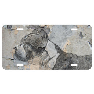 Grunge Pitbull terrier License Plate