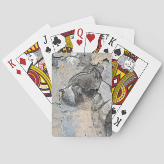 Grunge Pitbull terrier Poker Cards