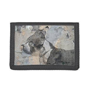 Grunge Pitbull terrier Tri-fold Wallet