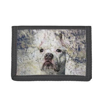 Grunge Pitbull Terrier Tri-fold Wallet by deemac2 at Zazzle