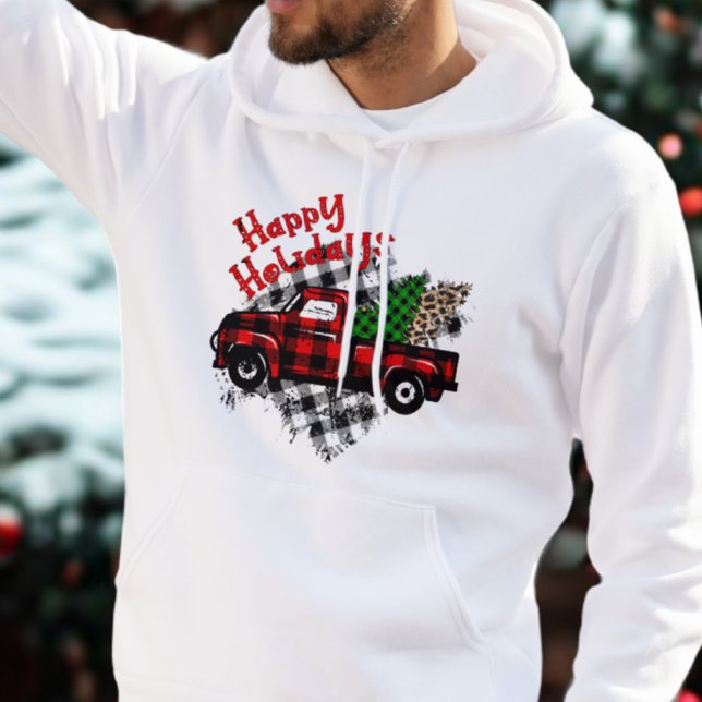 Grunge Plaid Truck Hoodie – Holiday Trees (Creator Uploaded)