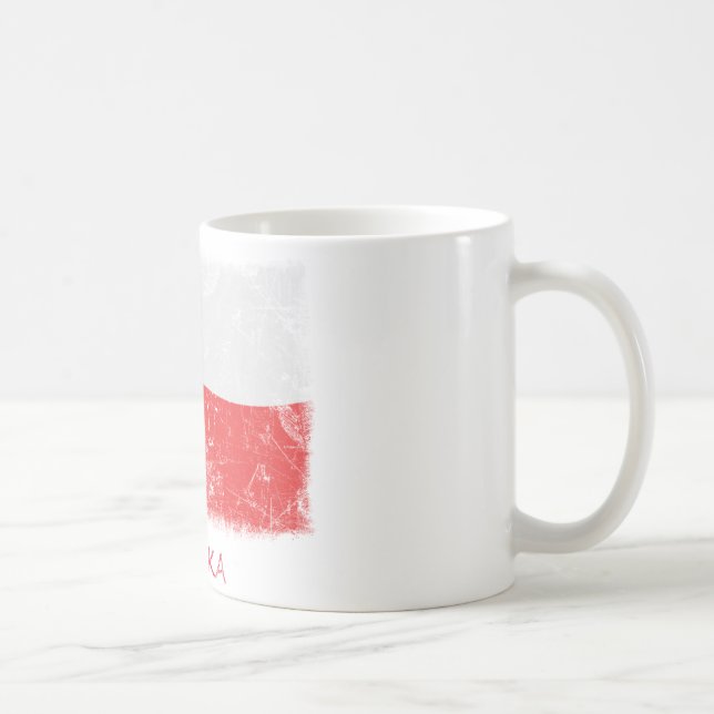 Grunge Poland Flag Coffee Mug (Right)