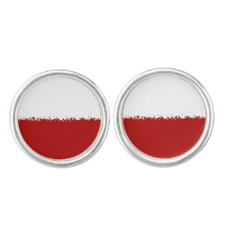 Grunge Poland , Polish, Polska like flag red white Cufflinks