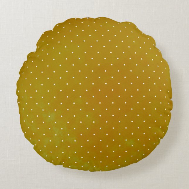 Grunge polka dot: watercolor background round pillow (Front)