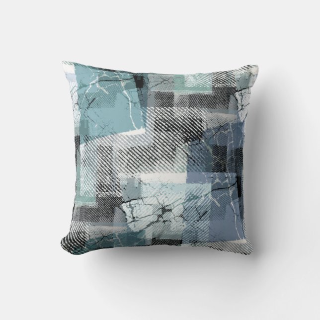 Grunge print throw pillow (Front)